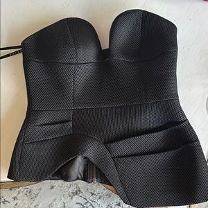 Black Mesh Bustier Top